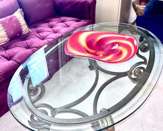 Glass and brass Coffee Table