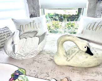 Vintage Wooden Swan