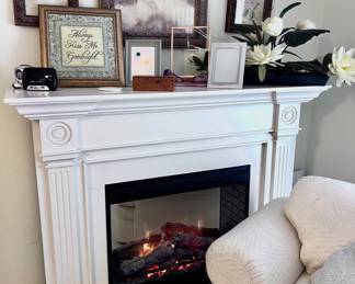 Working functional fireplace, which is portable and can be moved