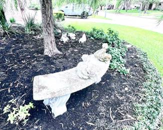 Large concrete bench perfect for garden seating