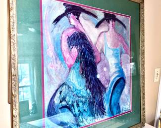 Unique modern 1990s wall Wall Art framed in gold