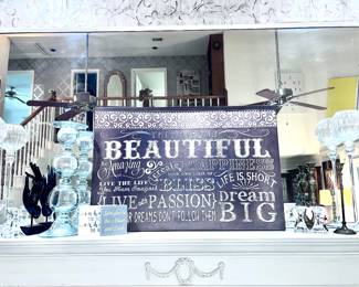 Large collection of Crystal and brass decorating items