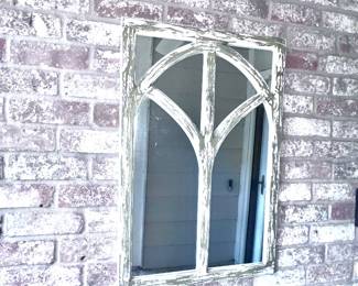 Outdoor wood mirror