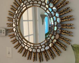 Sunburst Mirror with Gilded Openwork Frame