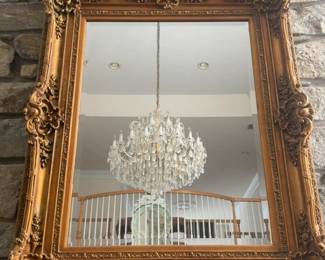 Ornate French Rococo Style Gilt Wall Mirror