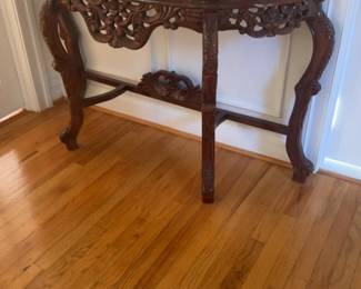 Ornate Carved Wood Sideboard with Cabriole Legs