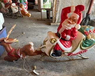 Blow mold santa and sleigh