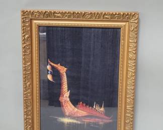 182 Lot 102 Vintage oil painting on fabric