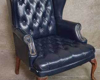 148 Lot 161 Chesterfield syle leather tufted wingback arm