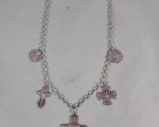 128 Lot 482 Vintage sterling silver Catholic multi charm