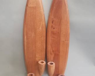 472 Lot 415 Pair of wood double sconces