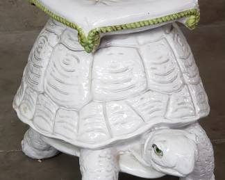 021 Lot 34 Italian glazed pottery turtle garden stool