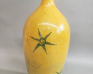592 Lot 517 Hand painted Joan Miro style reverse glass vase