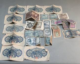 388 Lot 371 Vintage foreign bills