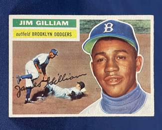 277 Lot 314h 1956 Topps Jim Gilliam baseball card