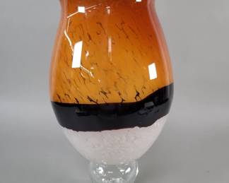 161 Lot 558 Hand blown art glass pedestal vase