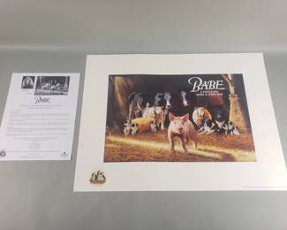 188 Lot 201 Limited edition print Babe A Little Pig Goes a