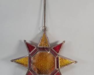 513 Lot 442 Moroccan style stained glass star lantern