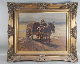 103 Lot 117 Viski J signed vintage oil on canvas