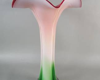 172 Lot 381 Hand blown studio art glass tulip trumpet vase