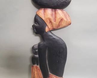 236 Lot 249 African carved wood wall decoration