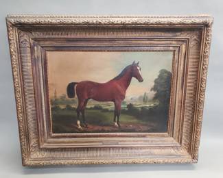 063 Lot 114 Signed antique John E Ferneley oil on canvas