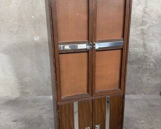 036 Lot 49 Vintage walnut pressed media cabinet