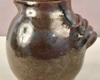 522 Lot 450 Vintage unique studio stoneware pitcher