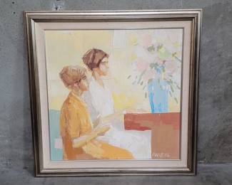102 Lot 124 Signed BARREL oil painting on canvas