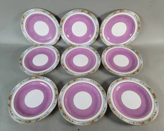 341 Lot 347 Cauldon England nine porcelain plates