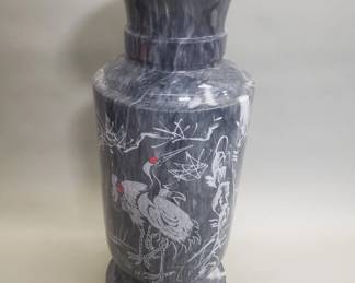 478 Lot 418 Asian style etched marble vase