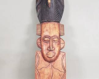 213 Lot 226 Carved wood tribal style wall mask