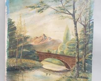 096 Lot 408 Signed vintage Zanotta G oil on board
