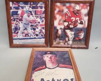 243 Lot 300 Group of signed framed sports memorabilia