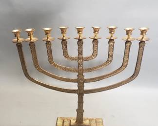 230 Lot 243 Traditional seven branched brass menorah