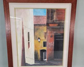 096 Lot 109 Signed C Vandelli pastel painting