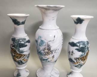 494 Lot 426 Three Asian style marble vases