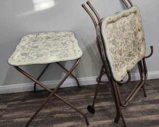 419 Lot 386h Mid century modern folding TV tray stand