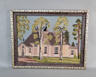 109 Lot 122 Vintage framed needlepoint work