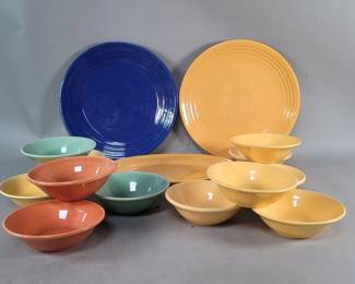319 Lot 335 Group of Bauer ringware and plainware