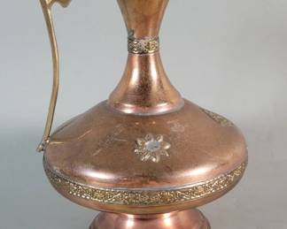 560 Lot 487 Vintage brass and copper ewer pitcher