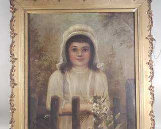 062 Lot 119 Withers signed antique oil on canvas portrait