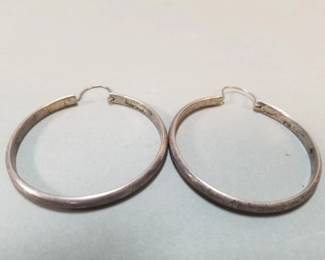 144 Lot 309 Vintage sterling hoop earrings