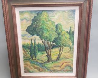 093 Lot 463 Signed A V D Bossche oil on board