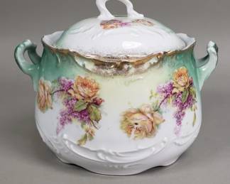 165 Lot 178 Triple crown Germany antique lidded sugar bowl