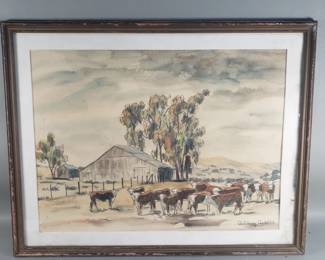 021 Lot 120 Cecil Wray Goodchild signed vintage watercolor