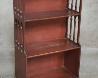 025 Lot 38 Vintage Butler style mahogany bookcase