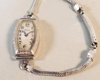 027 Lot 159 Art Deco Hamilton 14k white gold ladie s cocktail