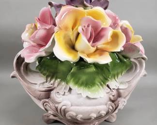 171 Lot 184 Vintage Italian Capodimonte porcelain floral