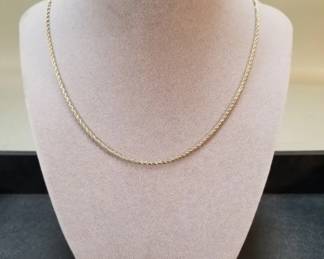 058 Lot 133 14k yellow gold rope chain 16 l